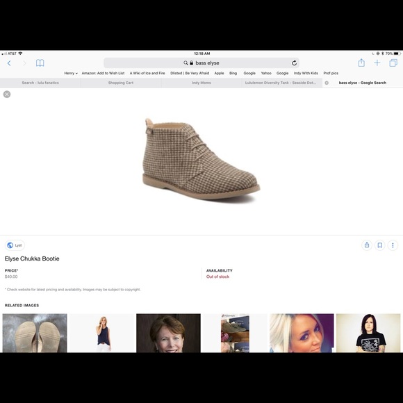 Bass Elyse plaid chukka boots size 8 1/2. EUC - Picture 6 of 8